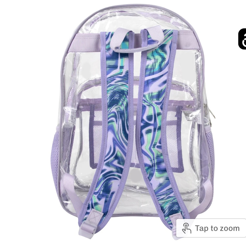 Summit Ridge - Clear Backpack with Lavender Trim - Picture 2 of 4
